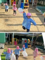 凧揚げ〈２歳児〉 令和３（2021）年１月15日