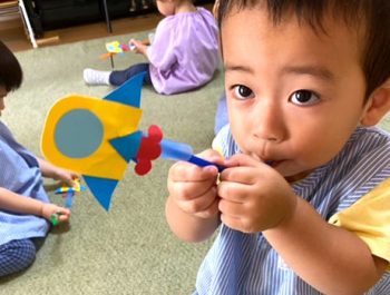 ストローロケット遊び〈１歳児〉 令和３（2021）年７月15日